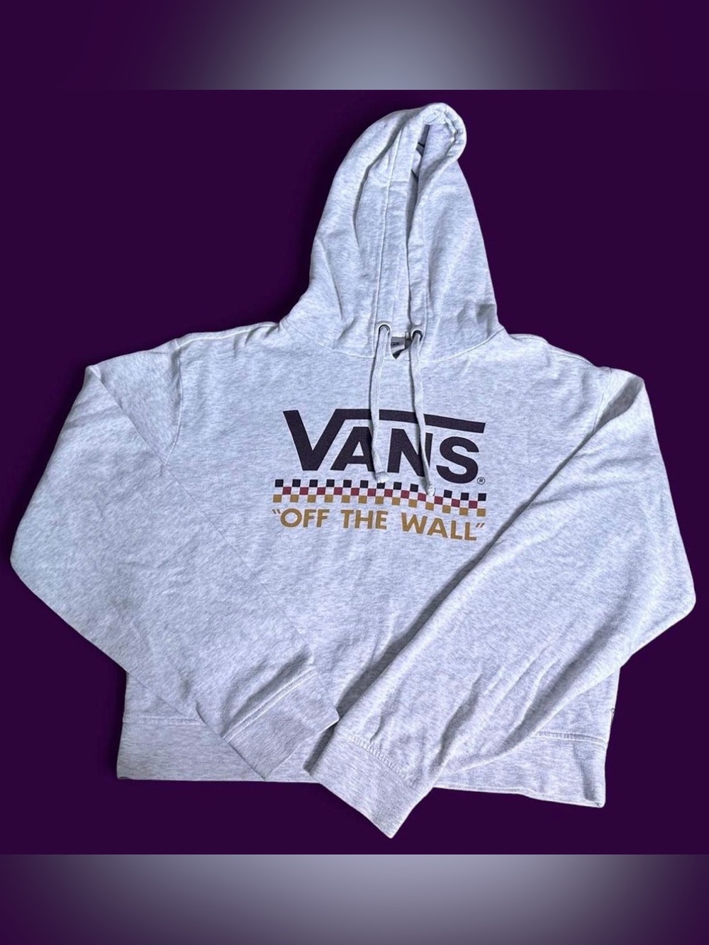 Vans Light Gray Hoodie with Checkerboard Logo